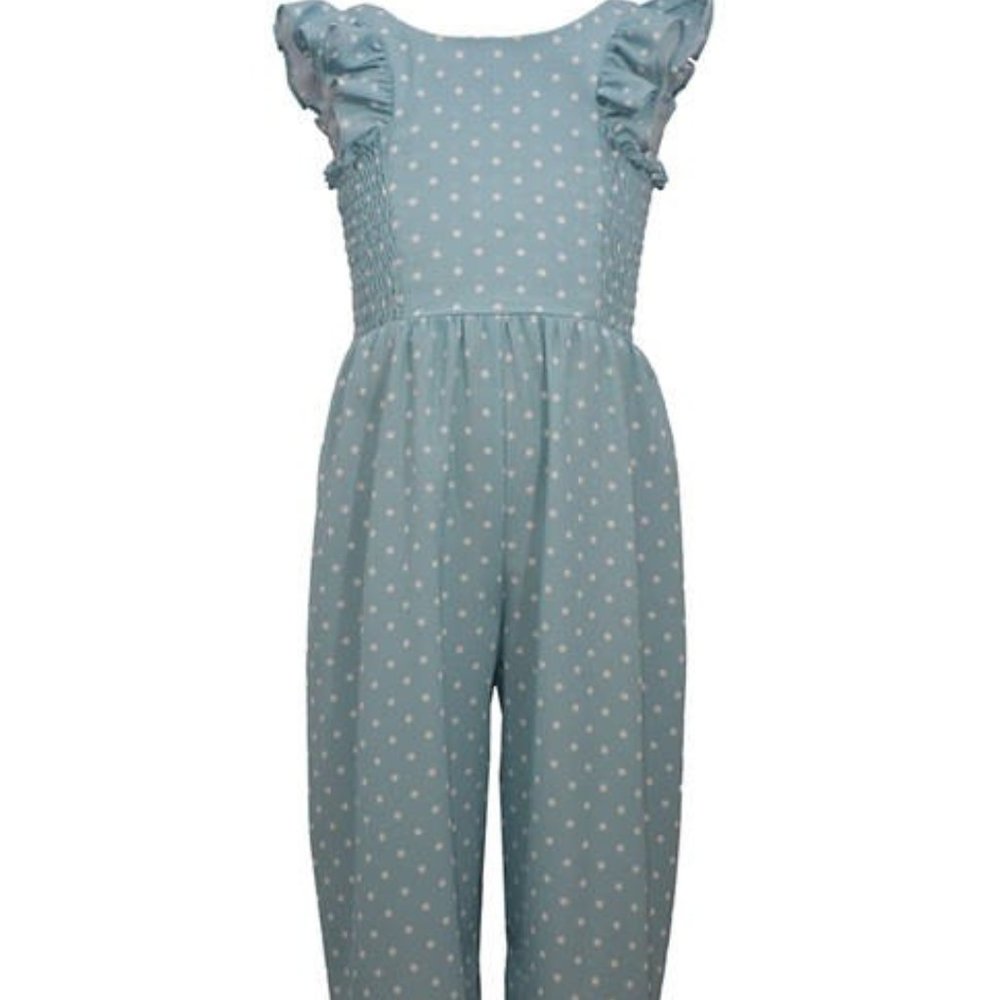 Bonnie Jean - Blue dots Jumpsuit - Picture 1 of 4